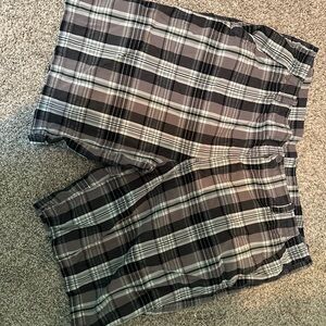 Faded Glory Plaid Shorts in Black and Gray